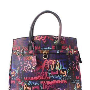 Graffiti Print Satchel tote bag